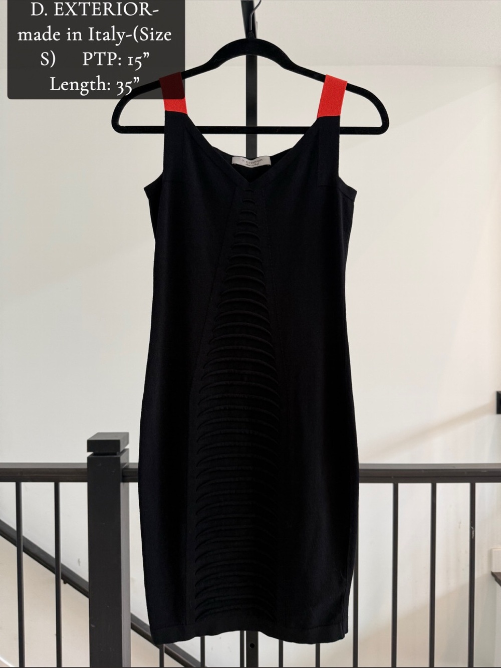 Black Dress with Red Straps - Italy